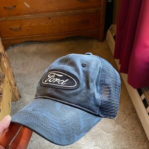 Ford Blue Camo Mesh Trucker Cap